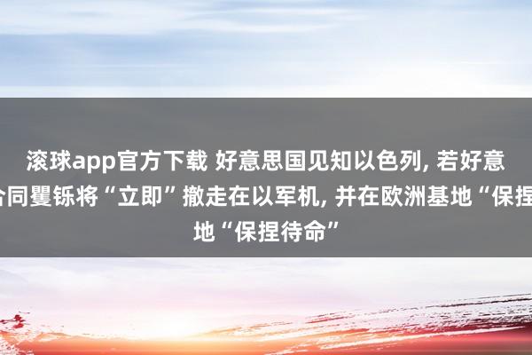 滚球app官方下载 好意思国见知以色列, 若好意思伊合同矍铄将“立即”撤走在以军机, 并在欧洲基地“保捏待命”