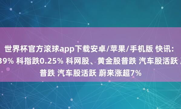 世界杯官方滚球app下载安卓/苹果/手机版 快讯: 恒指低开0.39% 科指跌0.25% 科网股、黄金股普跌 汽车股活跃 蔚来涨超7%