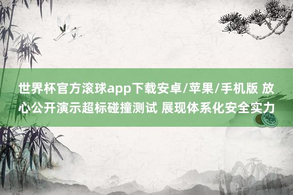 世界杯官方滚球app下载安卓/苹果/手机版 放心公开演示超标碰撞测试 展现体系化安全实力