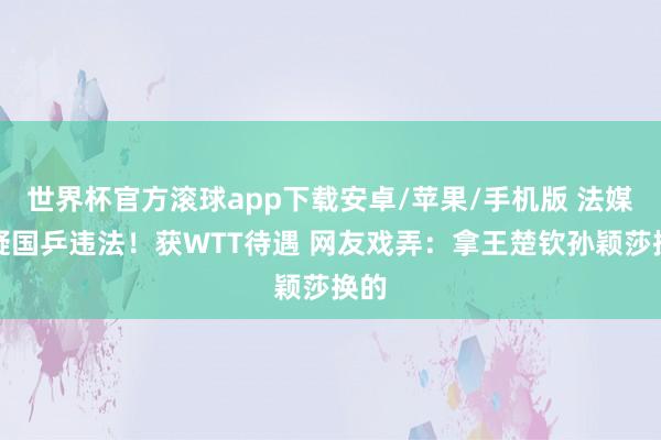 世界杯官方滚球app下载安卓/苹果/手机版 法媒质疑国乒违法！获WTT待遇 网友戏弄：拿王楚钦孙颖莎换的