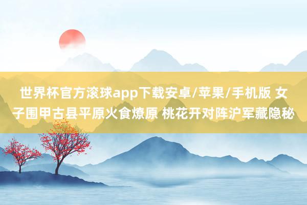 世界杯官方滚球app下载安卓/苹果/手机版 女子围甲古县平原火食燎原 桃花开对阵沪军藏隐秘