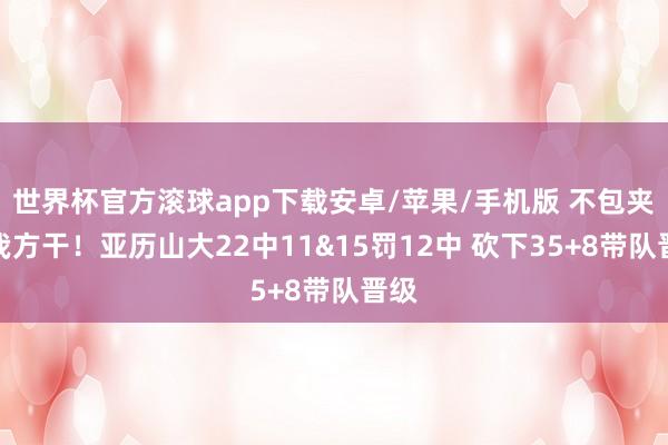 世界杯官方滚球app下载安卓/苹果/手机版 不包夹就我方干！亚历山大22中11&15罚12中 砍下35+8带队晋级