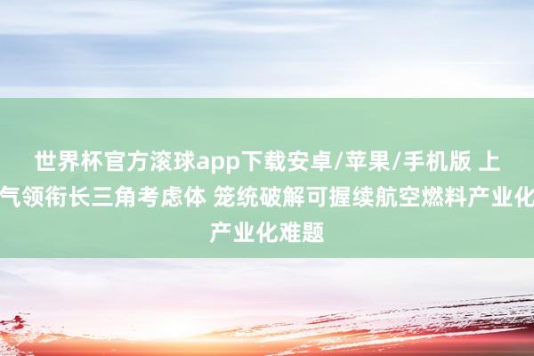 世界杯官方滚球app下载安卓/苹果/手机版 上海电气领衔长三角考虑体 笼统破解可握续航空燃料产业化难题