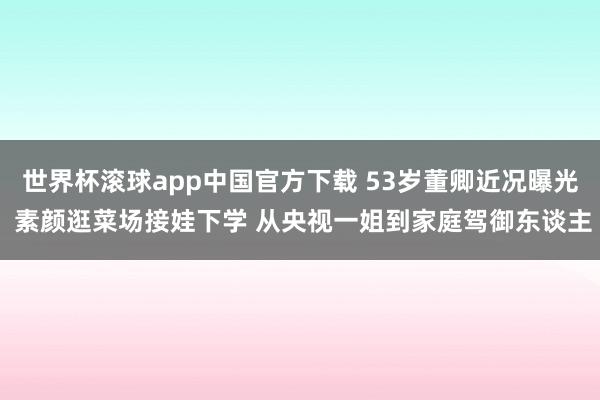 世界杯滚球app中国官方下载 53岁董卿近况曝光 素颜逛菜场接娃下学 从央视一姐到家庭驾御东谈主