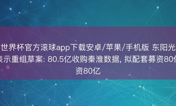 世界杯官方滚球app下载安卓/苹果/手机版 东阳光表示重组草案: 80.5亿收购秦淮数据， 拟配套募资80亿