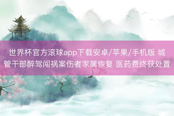 世界杯官方滚球app下载安卓/苹果/手机版 城管干部醉驾闯祸案伤者家属恢复 医药费终获处置